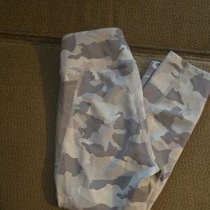 Gray Camouflage Kids Athletic Leggings